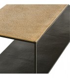 METAL CAFE TABLE WITH SHELF ANTIQUE GOLD BLACK     - CAFE, SIDE TABLES